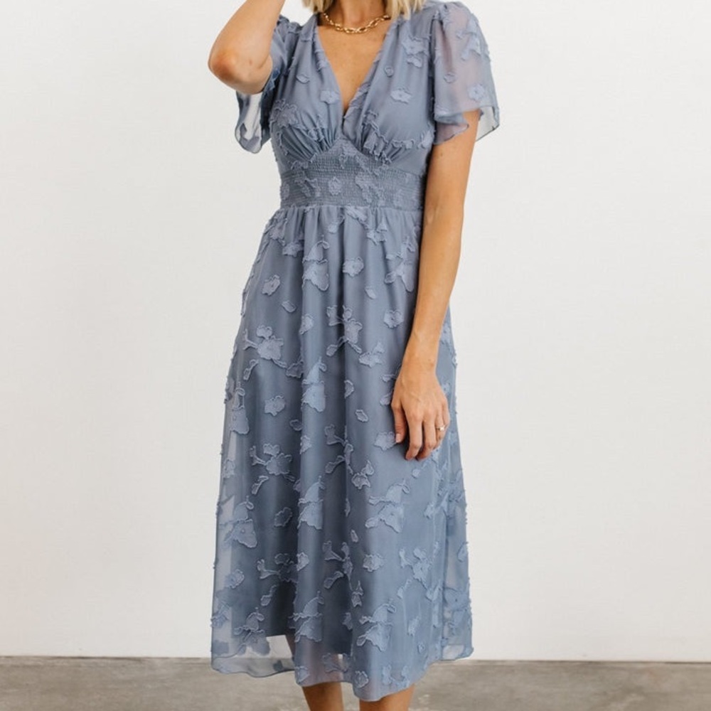 June Smocked Midi Dress